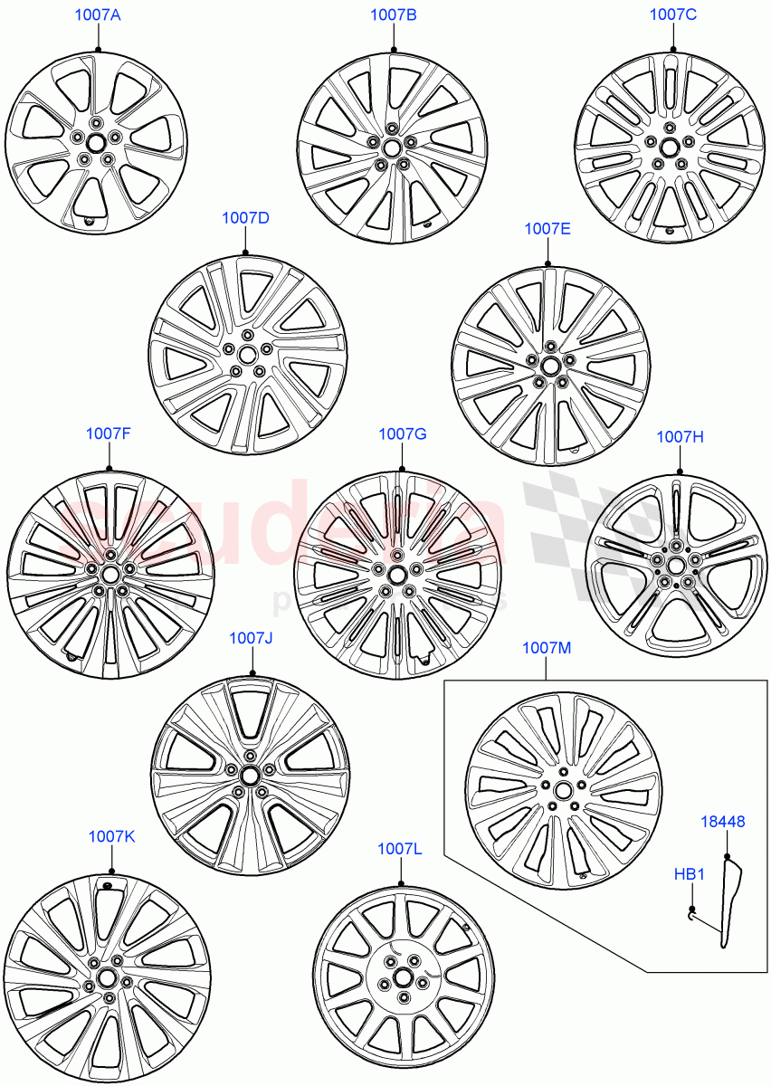 Wheels of Land Rover Land Rover Range Rover (2022+) [4.4 V8 Turbo Petrol NC10]