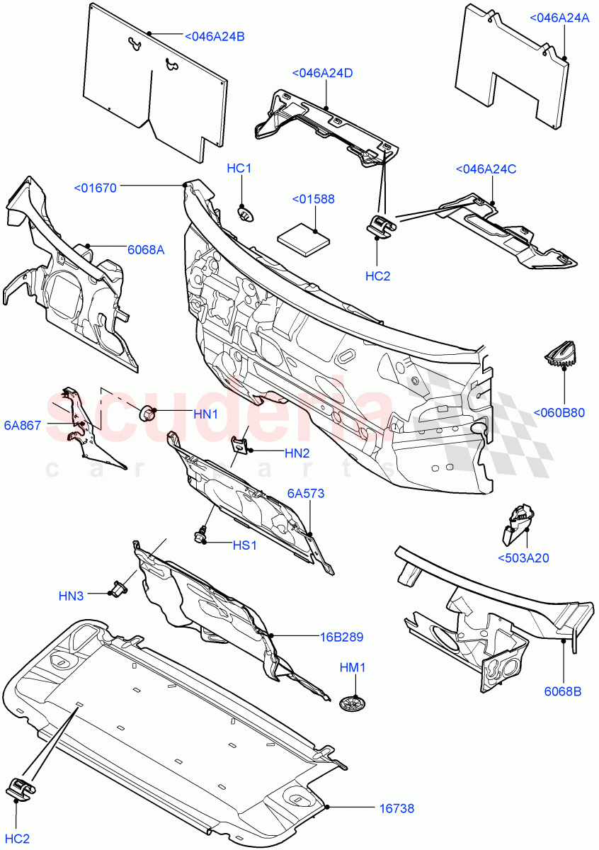 Insulators - Front(Engine Compartment)(Itatiaia (Brazil))((V)FROMGT000001) of Land Rover Land Rover Range Rover Evoque (2012-2018) [2.0 Turbo Petrol AJ200P]