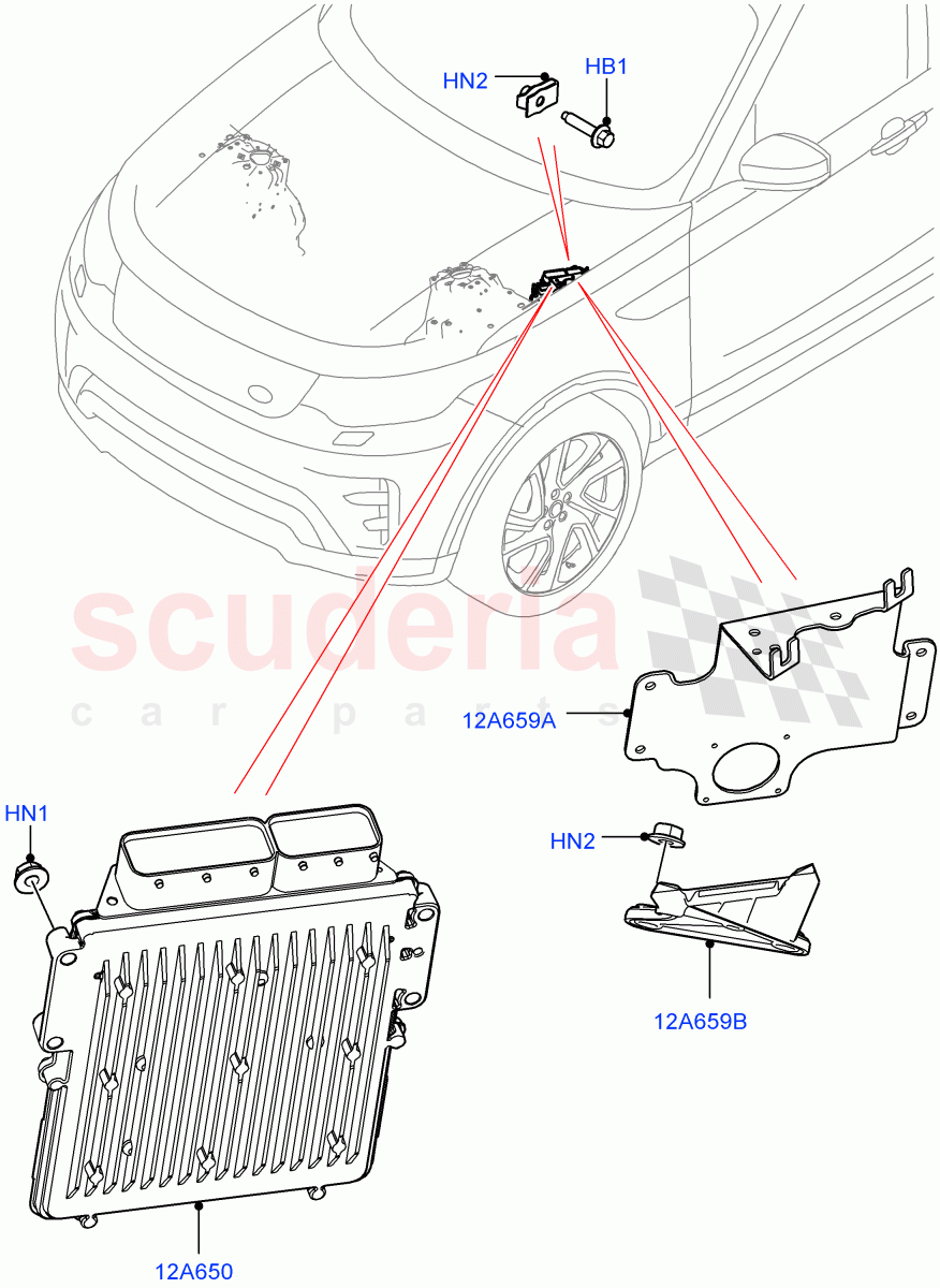 Engine Modules And Sensors (Solihull Plant Build) (3.0L DOHC GDI SC V6 PETROL) ((V) FROMHA000001) of Land Rover Land Rover Discovery 5 (2017+) [3.0 DOHC GDI SC V6 Petrol]