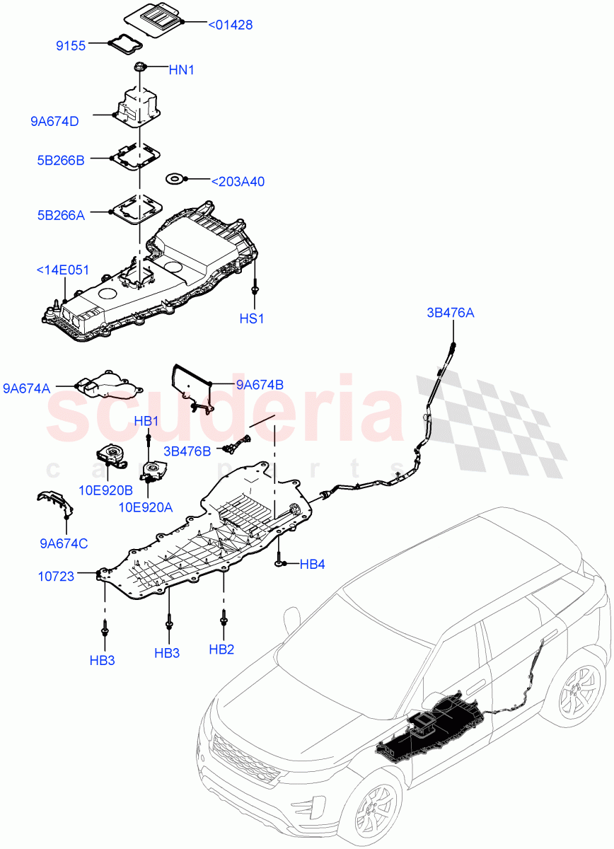 Hybrid Electrical Modules(MHEV Battery Housing, Cooling Ducts and Fans)(Halewood (UK),Electric Engine Battery-MHEV) of Land Rover Land Rover Range Rover Evoque (2019+) [2.0 Turbo Petrol AJ200P]