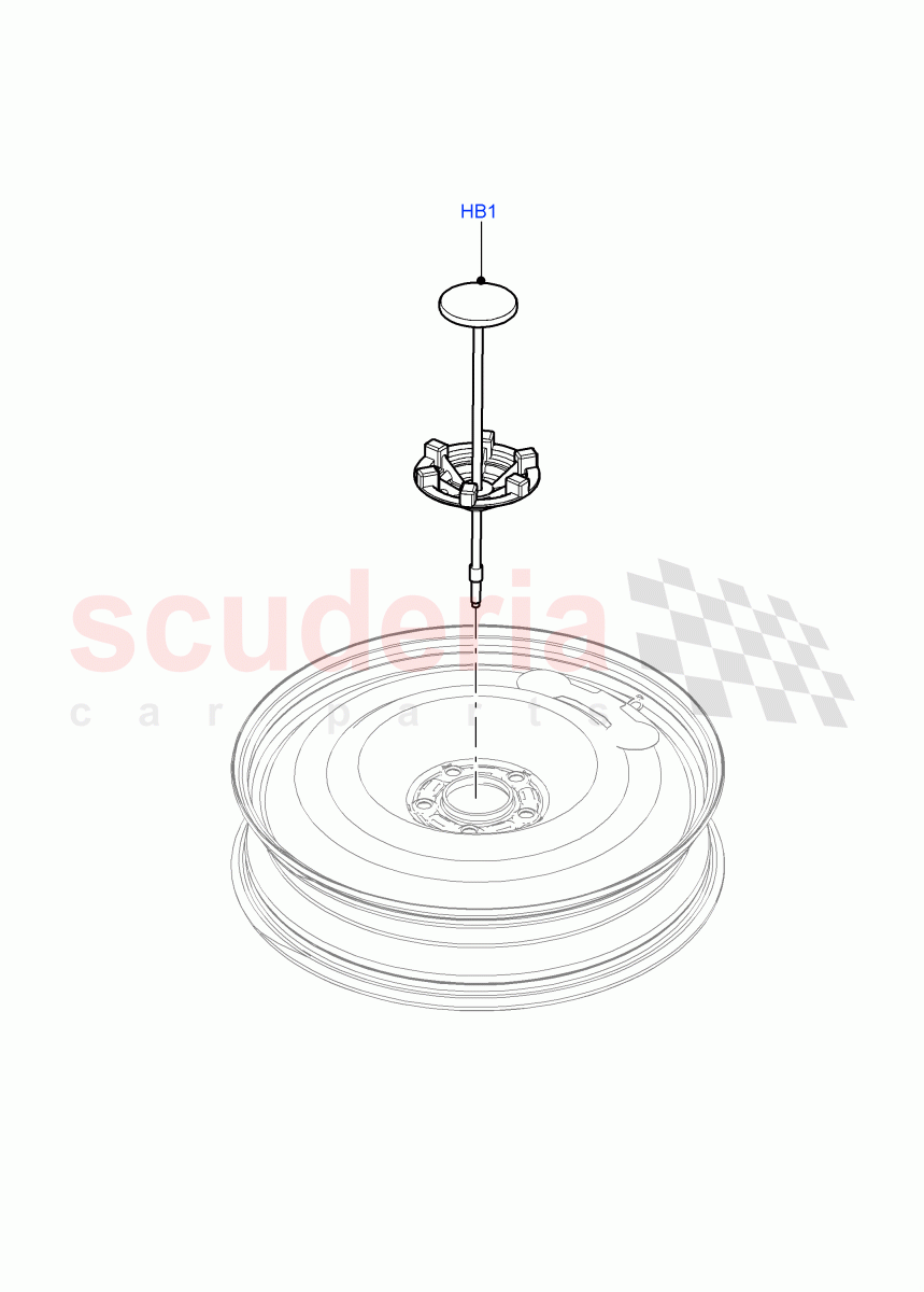 Spare Wheel Carrier(Itatiaia (Brazil),Spare Wheel - Reduced Section Steel)((V)FROMGT000001) of Land Rover Land Rover Range Rover Evoque (2012-2018) [2.0 Turbo Petrol GTDI]