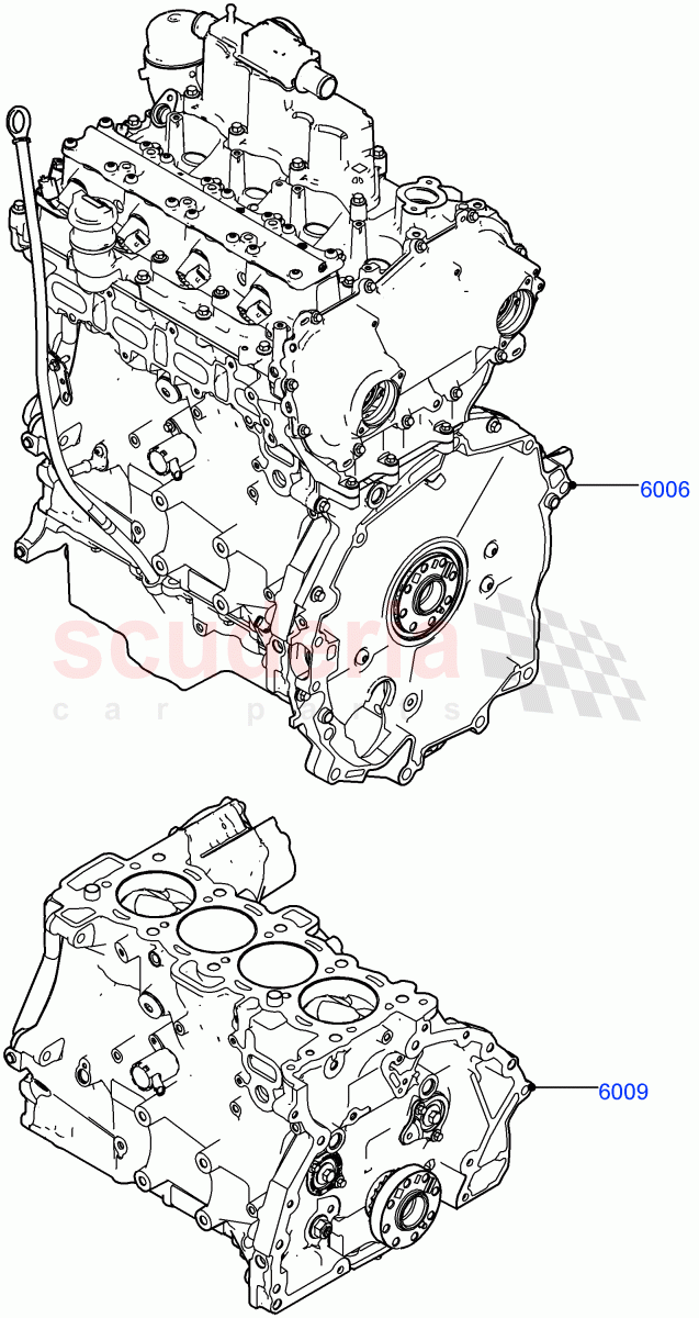Service Engine And Short Block (2.0L I4 High DOHC AJ200 Petrol, 2.0L I4 Mid DOHC AJ200 Petrol, 2.0L I4 Mid AJ200 Petrol E100) ((V) FROMJH000001) of Land Rover Land Rover Discovery Sport (2015+) [2.0 Turbo Petrol AJ200P]