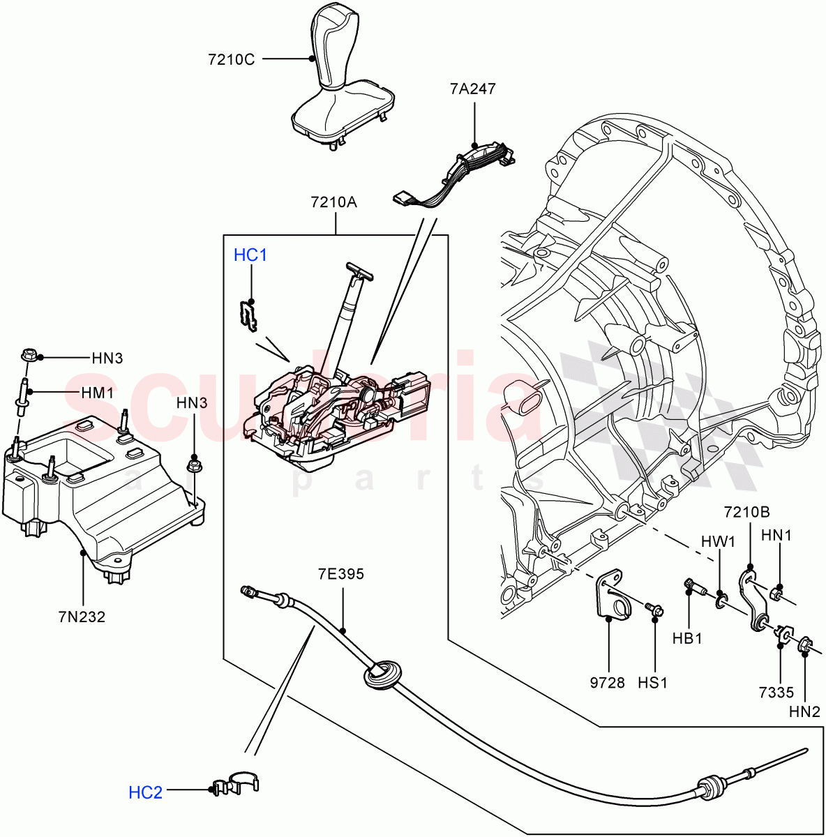Gear Change-Automatic Transmission (Floor) (3.6L V8 32V DOHC EFi Diesel Lion, 6 Speed Auto ZF 6HP26 Steptronic) ((V) FROMAA000001) of Land Rover Land Rover Range Rover (2010-2012) [5.0 OHC SGDI SC V8 Petrol]