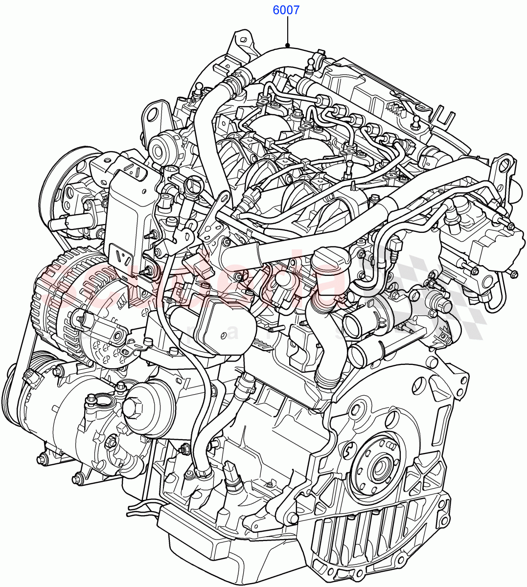 Engine Assy Fully Dressed(2.2L CR DI 16V Diesel,2.2L DOHC EFI TC DW12) of Land Rover Land Rover Discovery Sport (2015+) [2.2 Single Turbo Diesel]