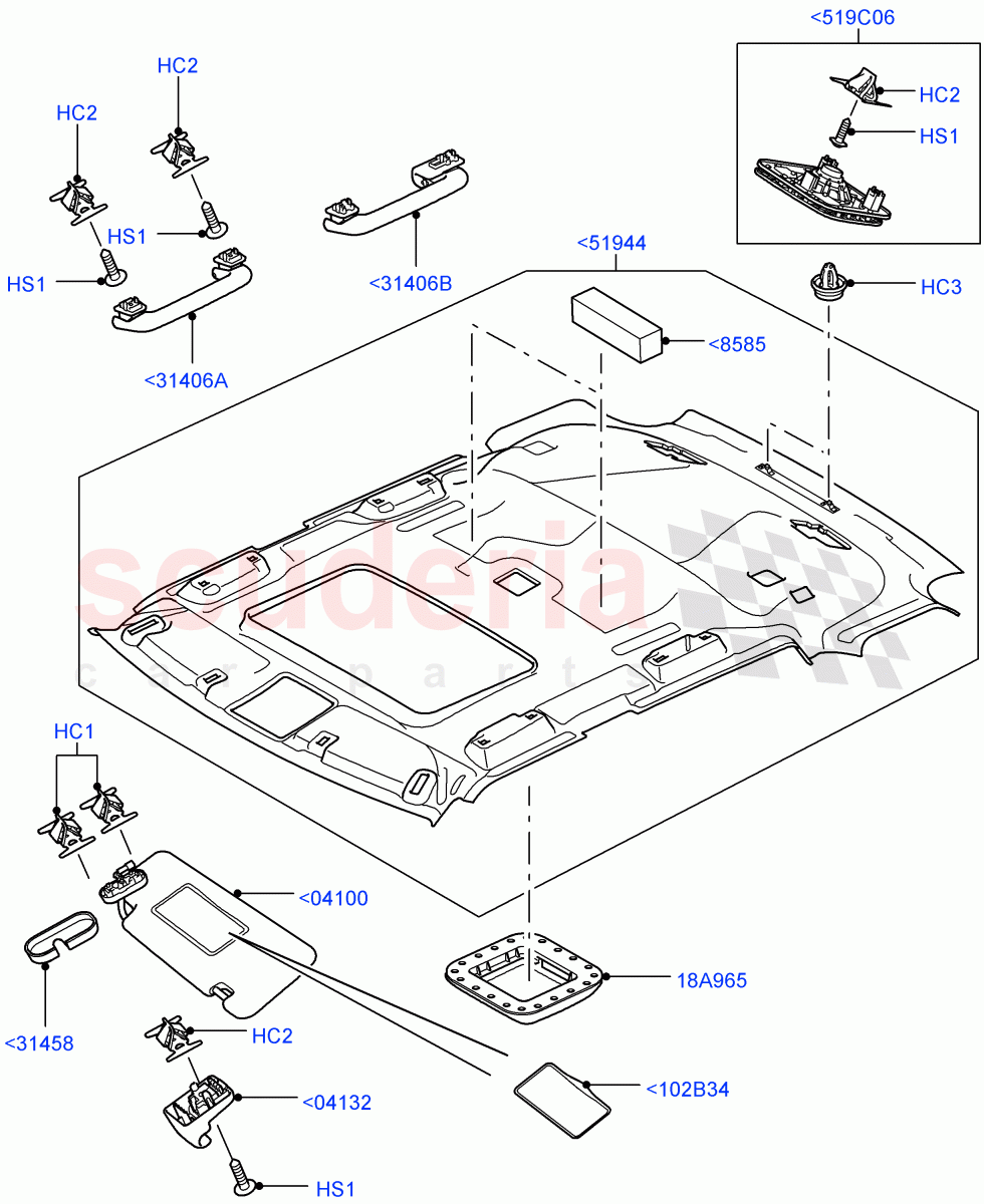 Headlining And Sun Visors((V)FROMAA000001) of Land Rover Land Rover Range Rover Sport (2010-2013) [3.6 V8 32V DOHC EFI Diesel]