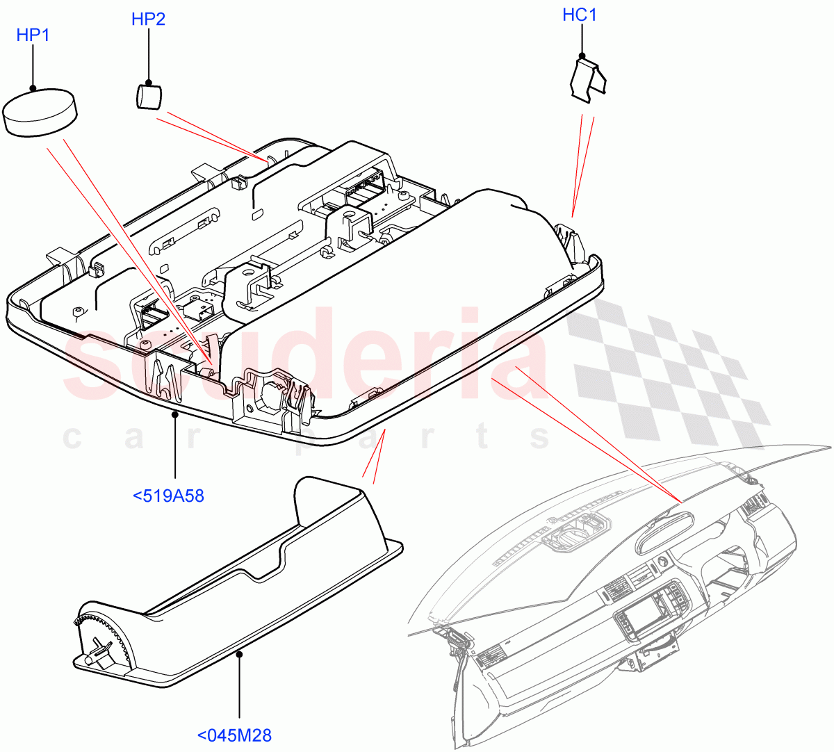 Console - Overhead (Changsu (China)) ((V) FROMEG000001) of Land Rover Land Rover Range Rover Evoque (2012-2018) [2.0 Turbo Diesel]