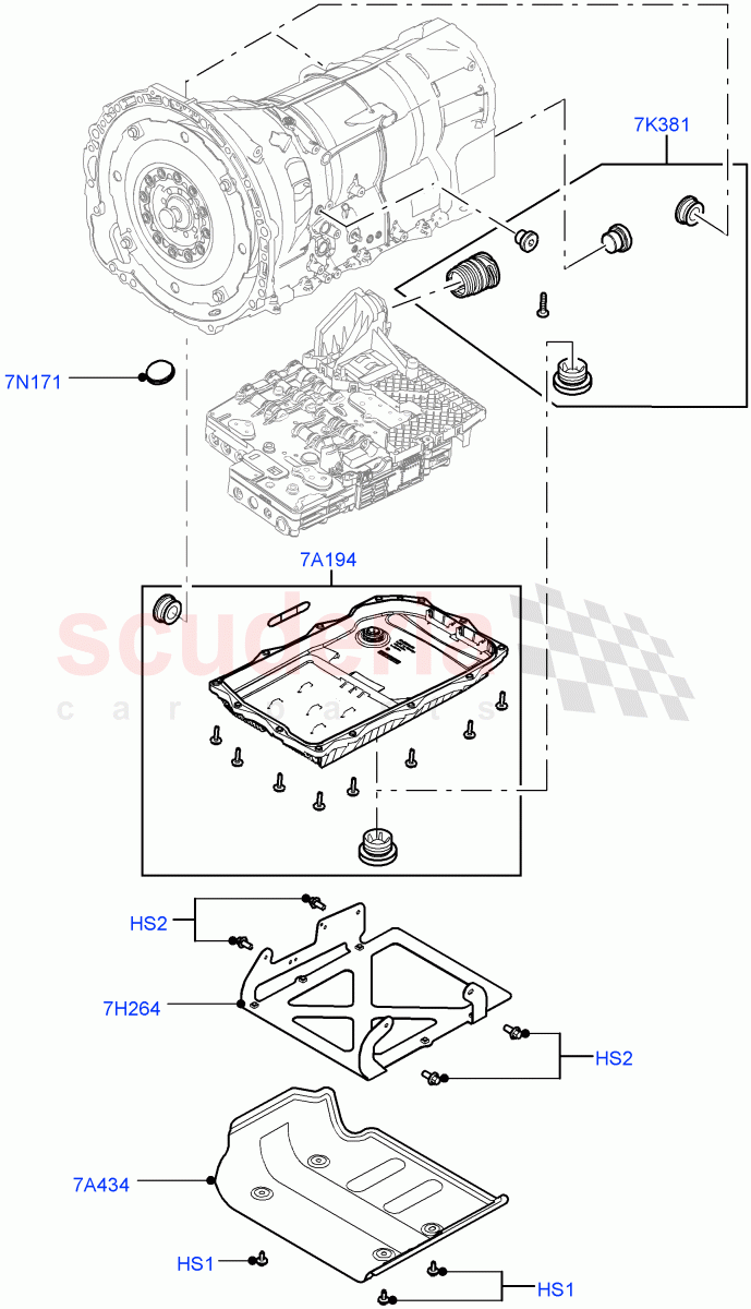 Transmission External Components (3.0 V6 D Gen2 Twin Turbo, 8 Speed Auto Trans ZF 8HP70 4WD, 3.0L DOHC GDI SC V6 PETROL) ((V) FROMEA000001) of Land Rover Land Rover Discovery 4 (2010-2016) [4.0 Petrol V6]