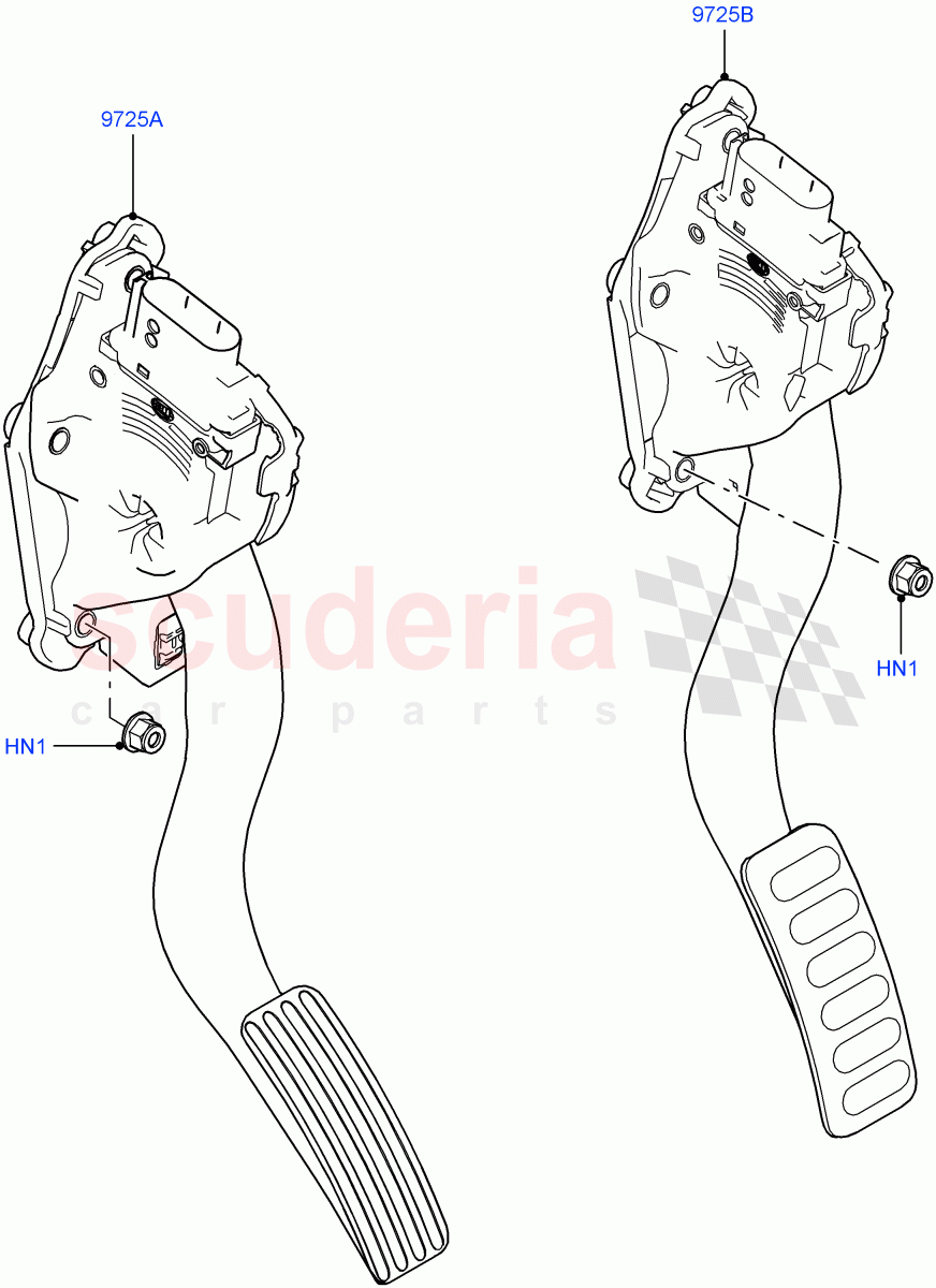 Accelerator/Injection Pump Controls(Solihull Plant Build)(3.0 V6 Diesel)((V)FROMAA000001) of Land Rover Land Rover Range Rover Sport (2014+) [3.0 Diesel 24V DOHC TC]