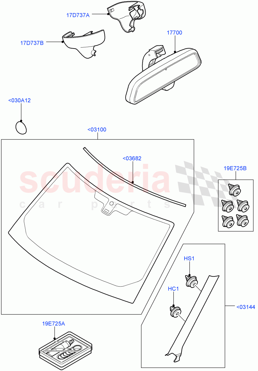 Windscreen/Inside Rear View Mirror ((V) FROMAA000001) of Land Rover Land Rover Discovery 4 (2010-2016) [2.7 Diesel V6]