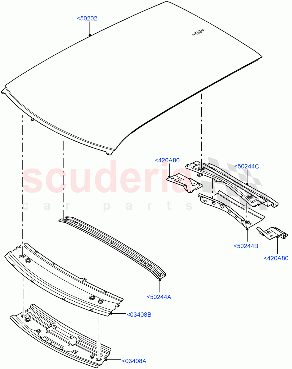 Roof - Sheet Metal(Less Panorama Roof,Changsu (China)) of Land Rover Land Rover Range Rover Evoque (2019+) [2.0 Turbo Diesel AJ21D4]