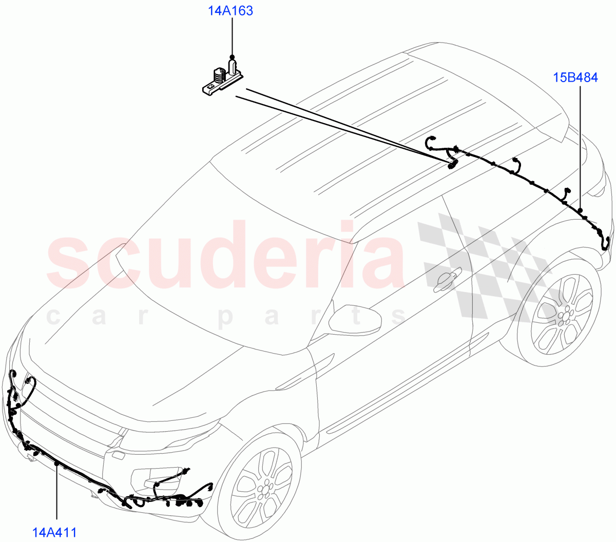 Electrical Wiring - Body And Rear (Bumper) (Itatiaia (Brazil)) ((V) FROMGT000001) of Land Rover Land Rover Range Rover Evoque (2012-2018) [2.0 Turbo Petrol AJ200P]