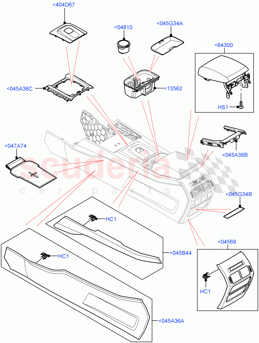 Console - Floor(External Components)(Itatiaia (Brazil))((V)FROMLT000001) of Land Rover Land Rover Discovery Sport (2015+) [1.5 I3 Turbo Petrol AJ20P3]