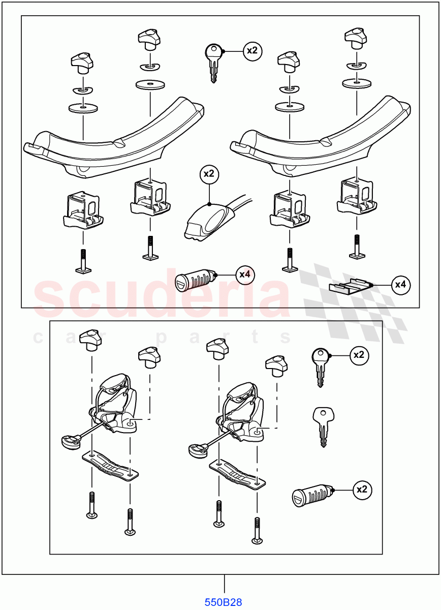 Carriers & Boxes(Canoe Carrier)(Halewood (UK),Itatiaia (Brazil)) of Land Rover Land Rover Discovery Sport (2015+) [2.0 Turbo Diesel]