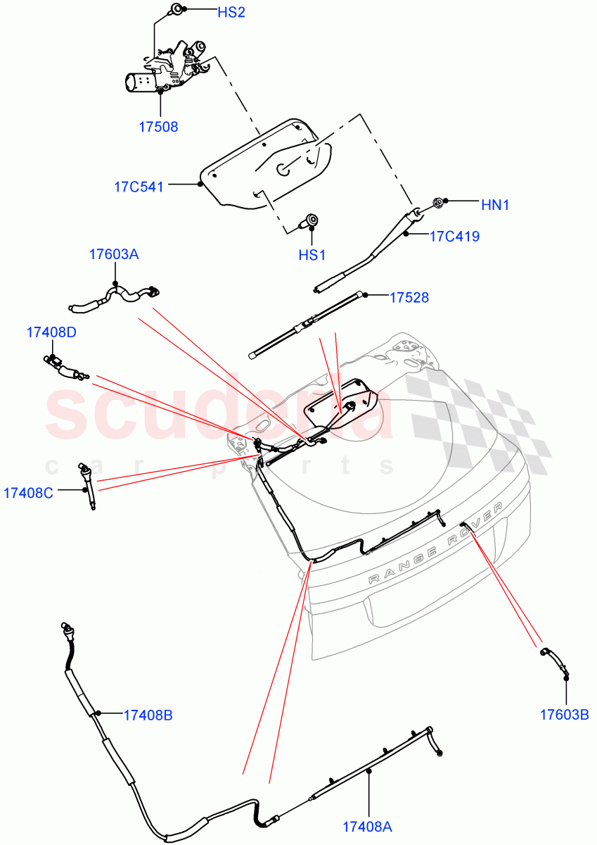 Rear Window Wiper And Washer of Land Rover Land Rover Range Rover Velar (2017+) [3.0 DOHC GDI SC V6 Petrol]