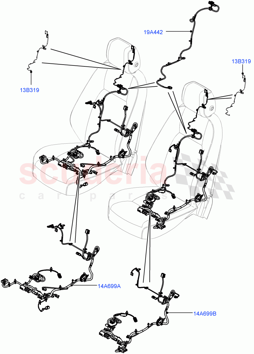 Wiring - Seats(Front Seats)(Halewood (UK))((V)TOMH999999) of Land Rover Land Rover Discovery Sport (2015+) [2.0 Turbo Diesel]