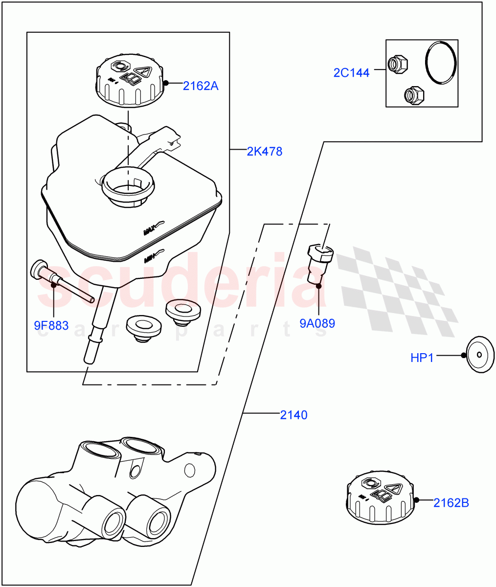 Master Cylinder - Brake System((V)TOLA999999) of Land Rover Land Rover Range Rover Velar (2017+) [3.0 DOHC GDI SC V6 Petrol]