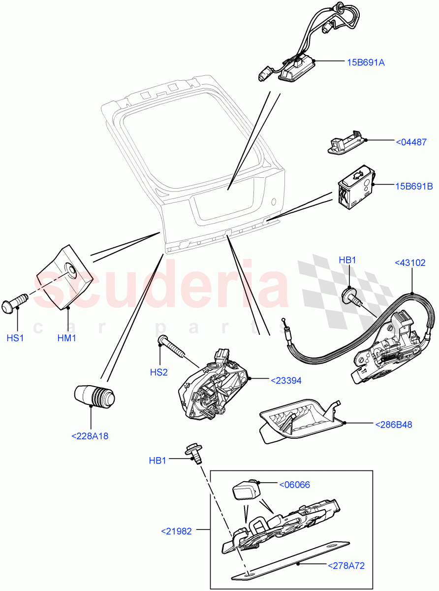 Luggage Compt/Tailgte Lock Controls((V)FROMCA000001) of Land Rover Land Rover Range Rover Sport (2010-2013) [3.0 Diesel 24V DOHC TC]