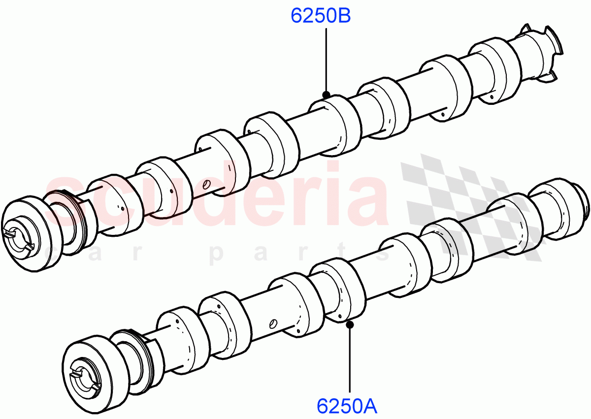 Camshaft (3.6L V8 32V DOHC EFi Diesel Lion) ((V) FROMAA000001) of Land Rover Land Rover Range Rover Sport (2010-2013) [3.6 V8 32V DOHC EFI Diesel]