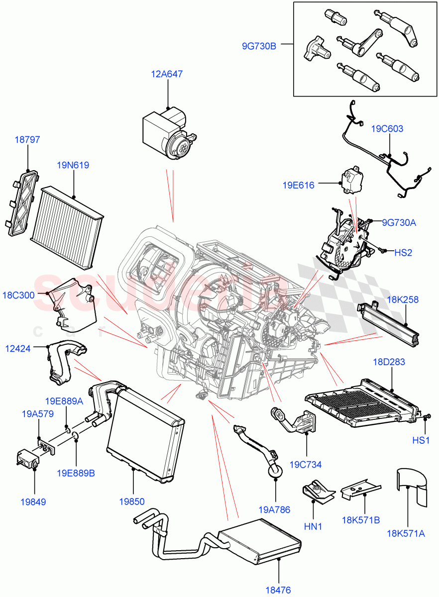 Heater/Air Cond.Internal Components (Main Unit) (Changsu (China)) ((V) FROMKG446857) of Land Rover Land Rover Discovery Sport (2015+) [2.0 Turbo Diesel]