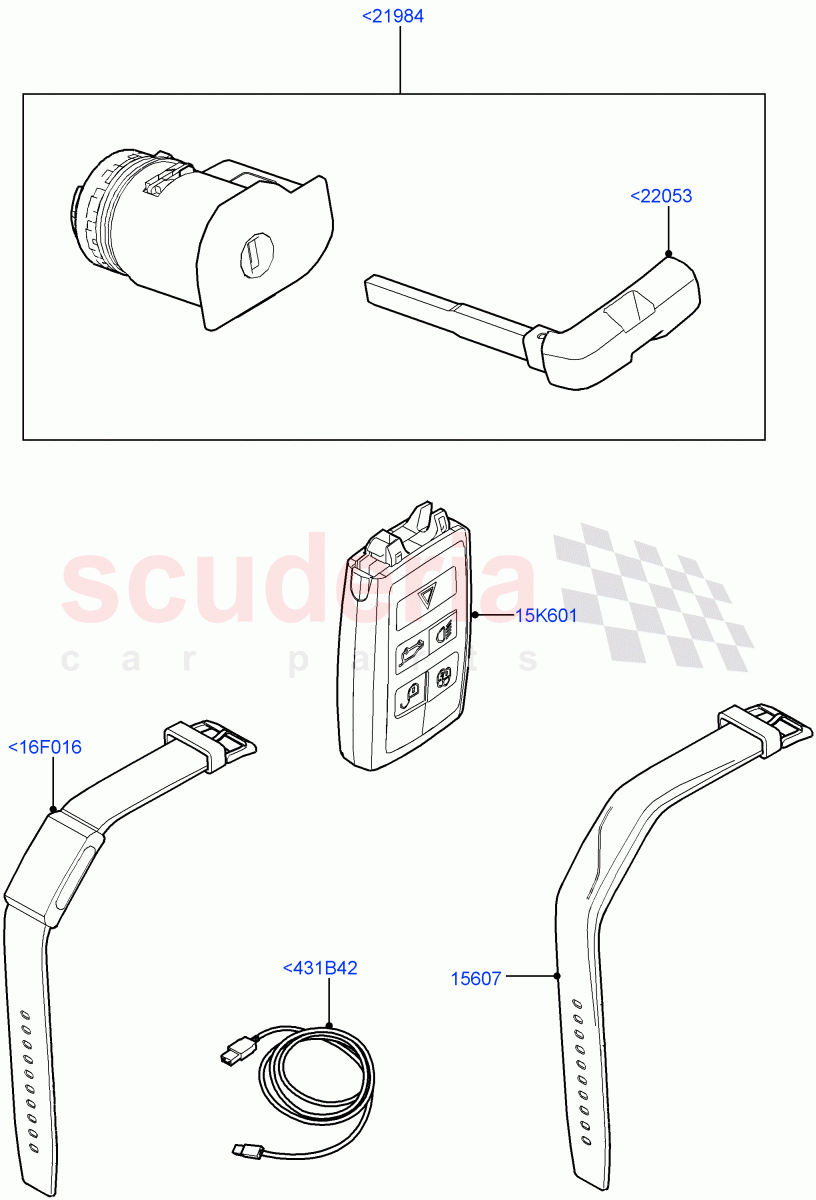 Vehicle Lock Sets And Repair Kits(Halewood (UK)) of Land Rover Land Rover Range Rover Evoque (2019+) [2.0 Turbo Diesel AJ21D4]