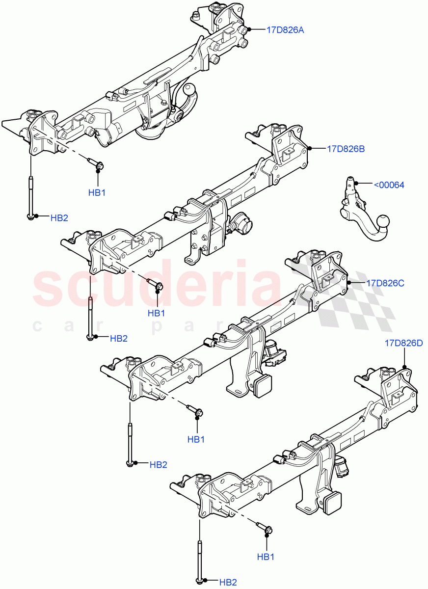 Tow Bar(Tow Hitch Man Detachable Swan Neck,Tow Hitch Receiver 12 Pin Elec,Tow Hitch Receiver NAS,Tow Hitch Elec Deployable Swan Neck) of Land Rover Land Rover Defender (2020+) [3.0 I6 Turbo Petrol AJ20P6]