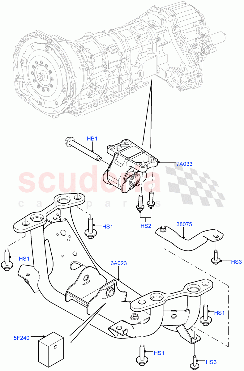 Transmission Mounting(5.0L OHC SGDI NA V8 Petrol - AJ133,3.0L DOHC GDI SC V6 PETROL) of Land Rover Land Rover Range Rover (2012-2021) [2.0 Turbo Petrol GTDI]