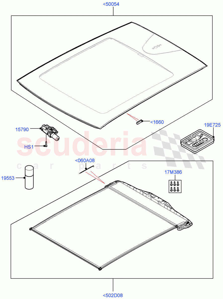 Panoramic Glass Roof(With Roof Conversion-Panorama Roof,Itatiaia (Brazil)) of Land Rover Land Rover Range Rover Evoque (2019+) [2.0 Turbo Diesel AJ21D4]