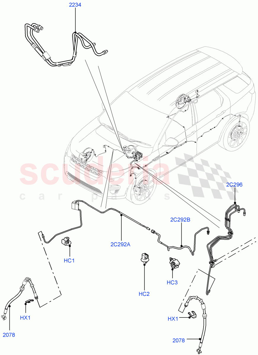 Front Brake Pipes(Changsu (China))((V)FROMFG000001,(V)TOKG446856) of Land Rover Land Rover Discovery Sport (2015+) [2.0 Turbo Petrol AJ200P]