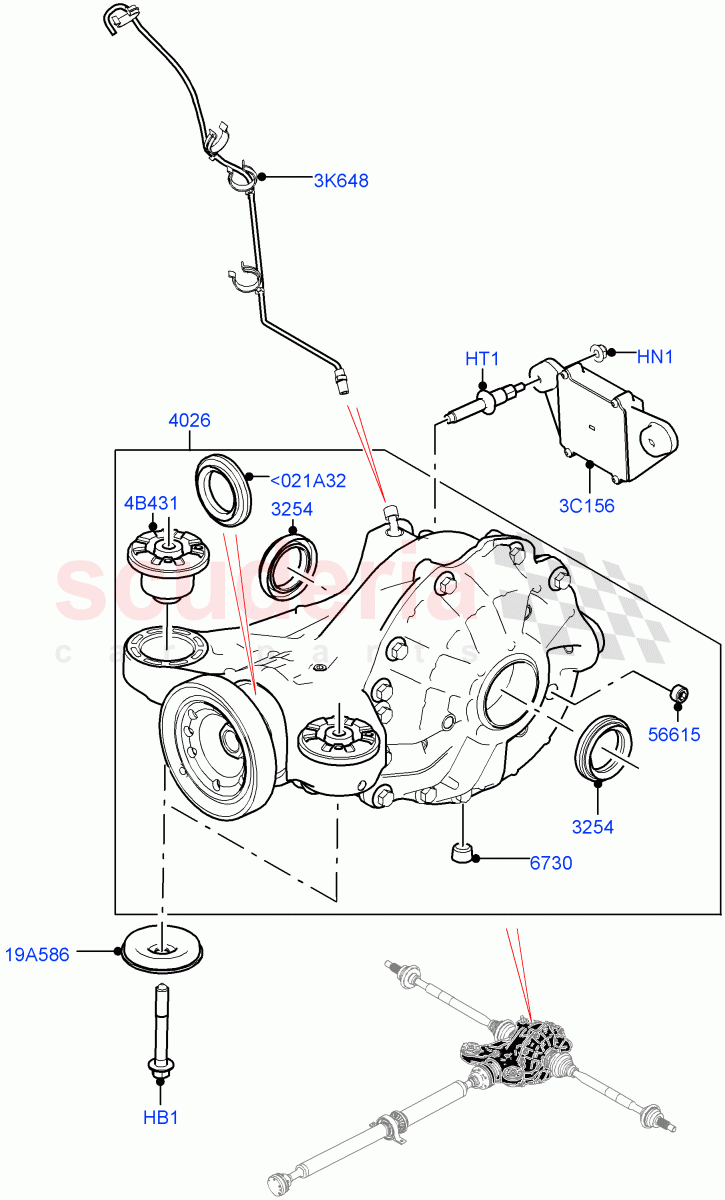 Rear Axle(3.0L DOHC GDI SC V6 PETROL,Rear Axle Open Diff w/TVBB,3.0 V6 D Gen2 Twin Turbo,Rear Axle Open Style Differential)((V)TOLA999999) of Land Rover Land Rover Range Rover Velar (2017+) [3.0 I6 Turbo Diesel AJ20D6]