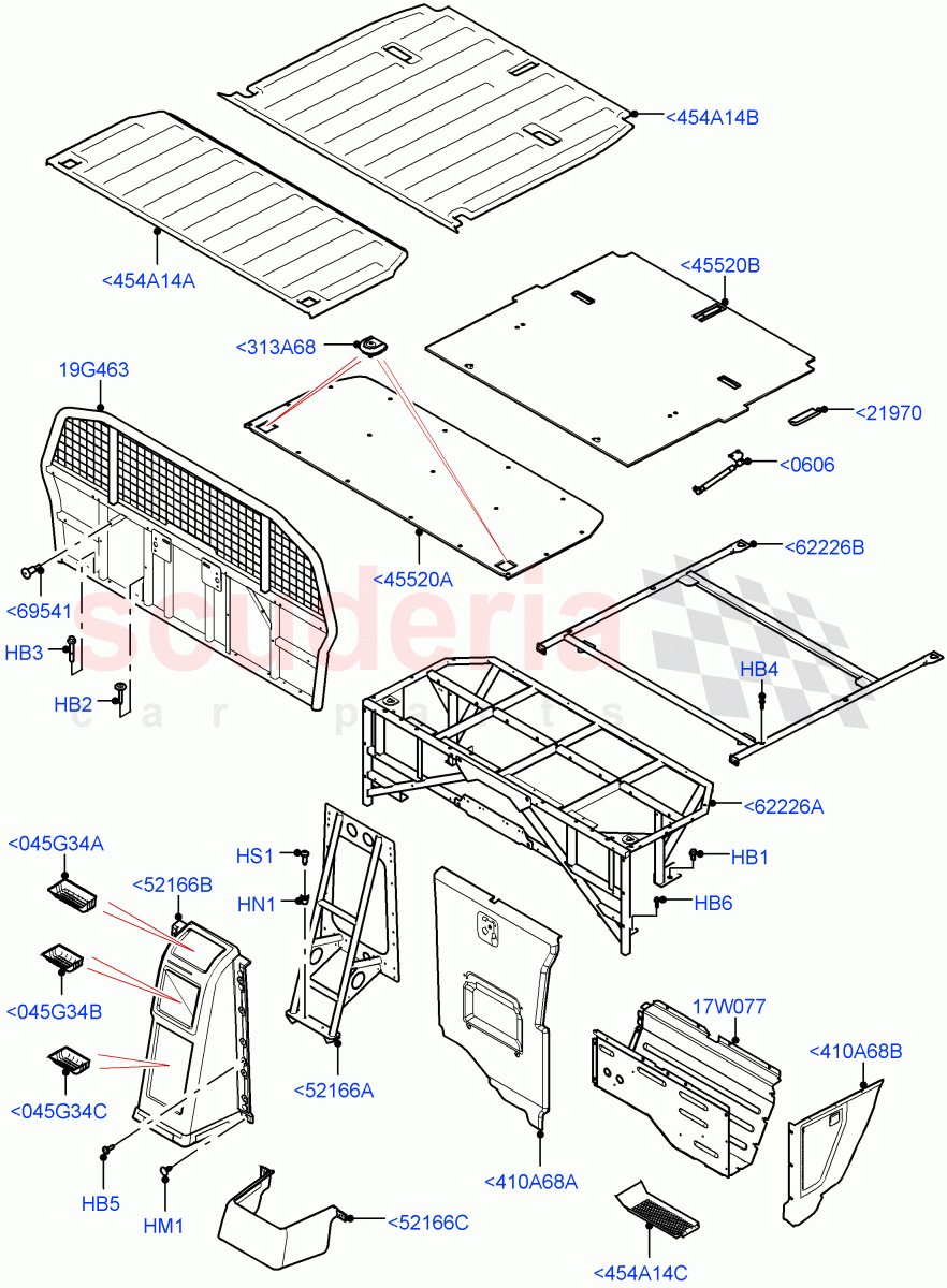 Load Compartment Trim(Nitra Plant Build, Commercial)((V)FROMM2000001) of Land Rover Land Rover Discovery 5 (2017+) [3.0 I6 Turbo Diesel AJ20D6]