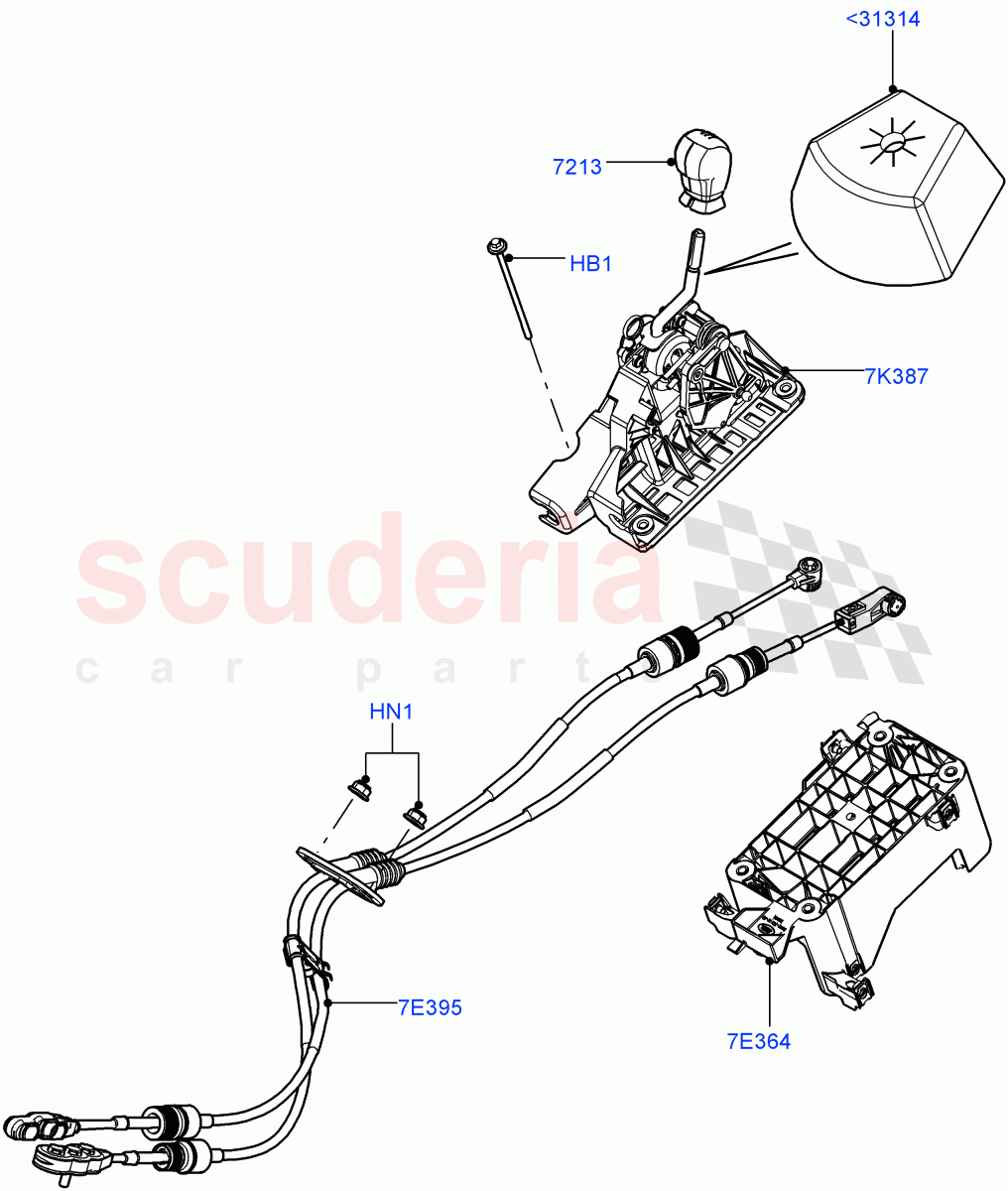 Gear Change Lever - Manual Trans (2.2L CR DI 16V Diesel, 6 Speed Manual Trans M66 - AWD, Halewood (UK), 6 Speed Manual Trans-JLR M66 2WD, 2.0L I4 DSL MID DOHC AJ200) of Land Rover Land Rover Range Rover Evoque (2012-2018) [2.0 Turbo Diesel]