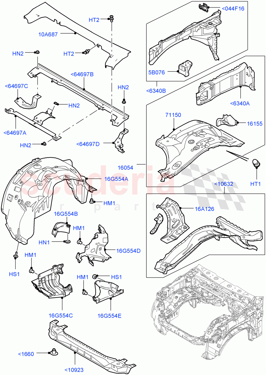 Front Panels, Aprons & Side Members((V)FROMAA000001) of Land Rover Land Rover Discovery 4 (2010-2016) [2.7 Diesel V6]