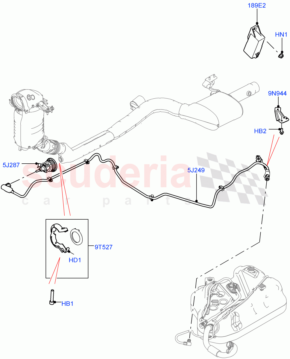 Exhaust Fluid Injection System (Nitra Plant Build, Injector and Control Unit) (2.0L I4 DSL MID DOHC AJ200, With Diesel Exh Fluid Emission Tank, 2.0L I4 DSL HIGH DOHC AJ200) ((V) FROMK2000001) of Land Rover Land Rover Discovery 5 (2017+) [2.0 Turbo Diesel]