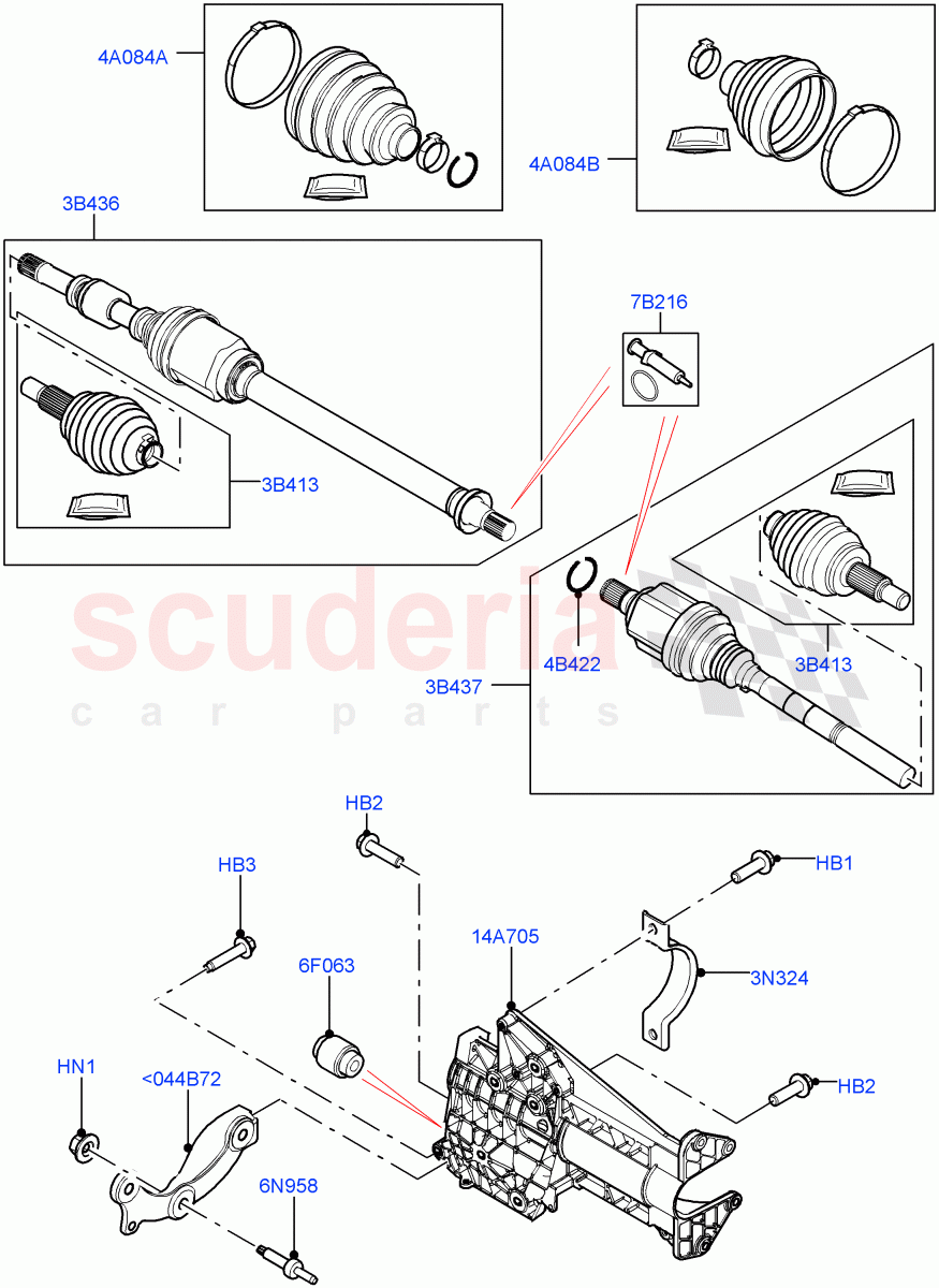 Drive Shaft - Front Axle Drive(1.5L AJ20P3 Petrol High PHEV,Changsu (China),1.5L AJ20P3 Petrol High)((V)FROMKG446857) of Land Rover Land Rover Discovery Sport (2015+) [2.2 Single Turbo Diesel]