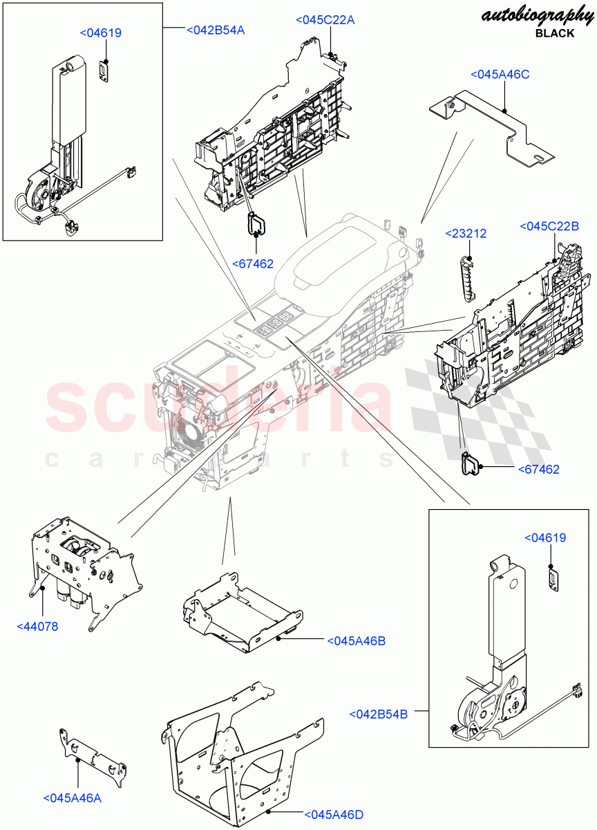 Console - Floor(Autobiography Black / SV Autobiography, Rear, Internal Components)(With 40/40 Split Individual Rr Seat)((V)FROMEA000001,(V)TOHA999999) of Land Rover Land Rover Range Rover (2012-2021) [5.0 OHC SGDI SC V8 Petrol]