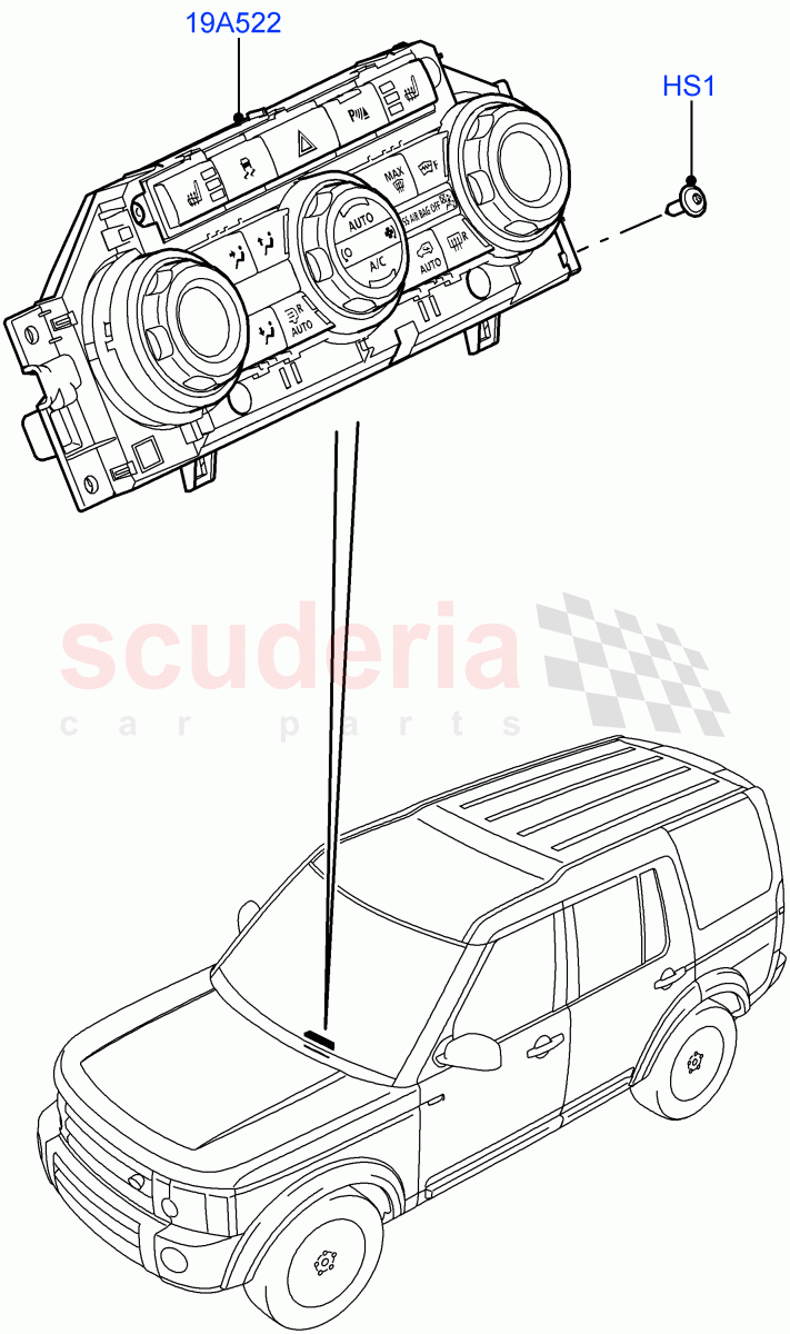 Heater & Air Conditioning Controls(Main Unit)((V)FROMAA000001,(V)TOBA999999) of Land Rover Land Rover Discovery 4 (2010-2016) [3.0 DOHC GDI SC V6 Petrol]