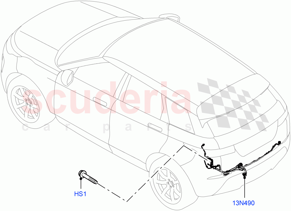 Electrical Wiring - Body And Rear(Towing)(Itatiaia (Brazil),Tow Hitch Man Detachable Swan Neck,Tow Hitch Receiver NAS,Tow Hitch Elec Deployable Swan Neck,Tow Hitch Receiver 12 Pin Elec) of Land Rover Land Rover Range Rover Evoque (2019+) [1.5 I3 Turbo Petrol AJ20P3]