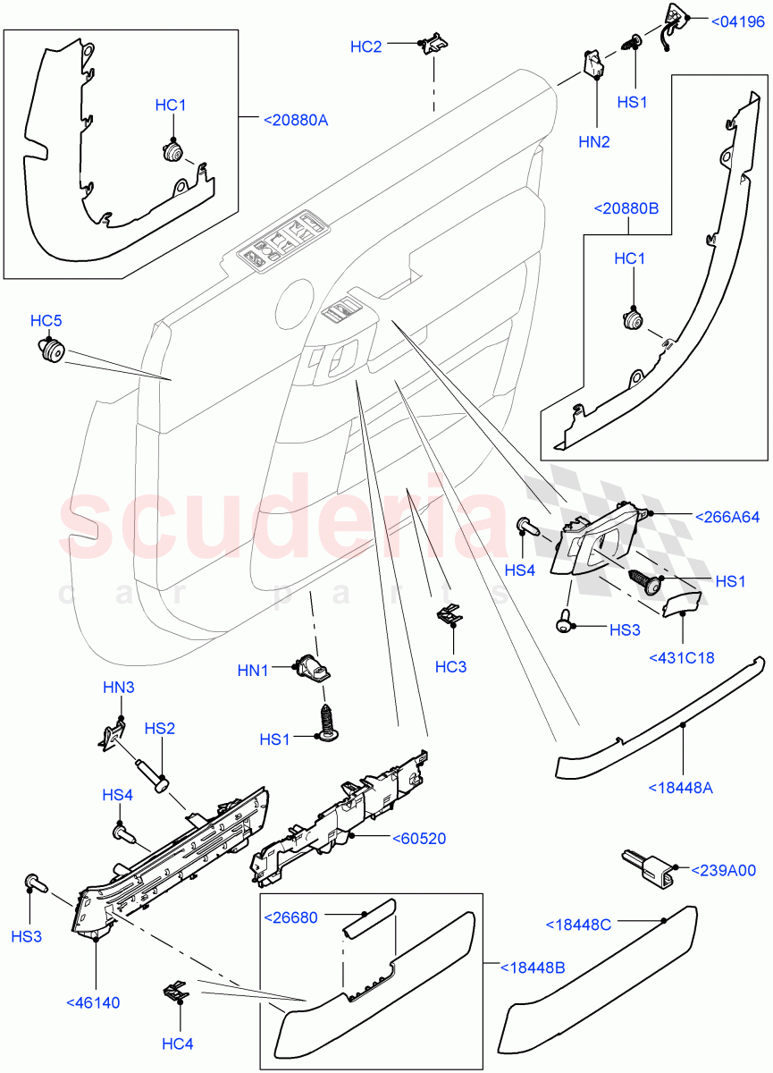 Front Door Trim Installation (Finishers And Mouldings) ((V) TOHA999999) of Land Rover Land Rover Range Rover (2012-2021) [2.0 Turbo Petrol GTDI]