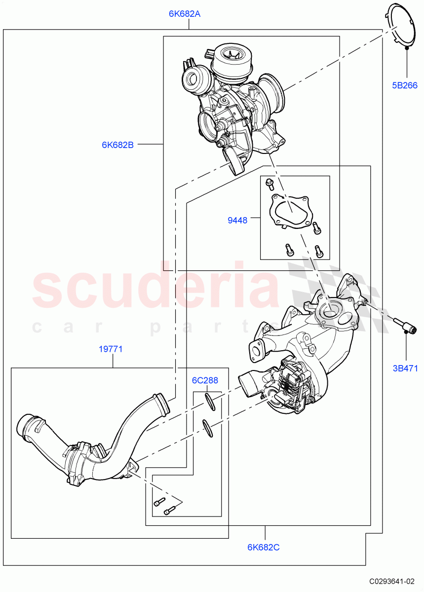 Turbocharger(2.0L AJ20D4 Diesel High PTA,Halewood (UK)) of Land Rover Land Rover Range Rover Evoque (2019+) [2.0 Turbo Diesel]