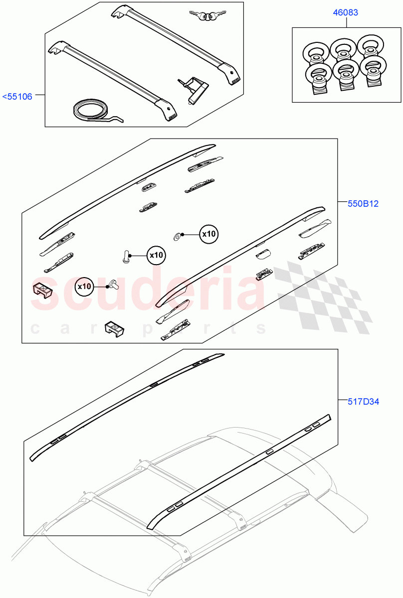 Roof Rails & Crossbars(Accessory) of Land Rover Land Rover Range Rover (2012-2021) [3.0 Diesel 24V DOHC TC]