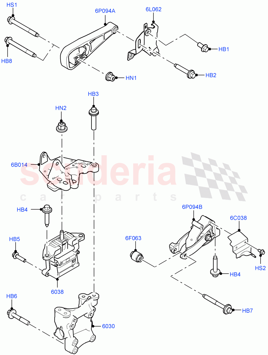 Engine Mounting (2.0L AJ20P4 Petrol High PTA, Changsu (China), 2.0L AJ20P4 Petrol Mid PTA, 2.0L AJ20P4 Petrol E100 PTA) ((V) FROMKG446857) of Land Rover Land Rover Discovery Sport (2015+) [2.0 Turbo Petrol GTDI]