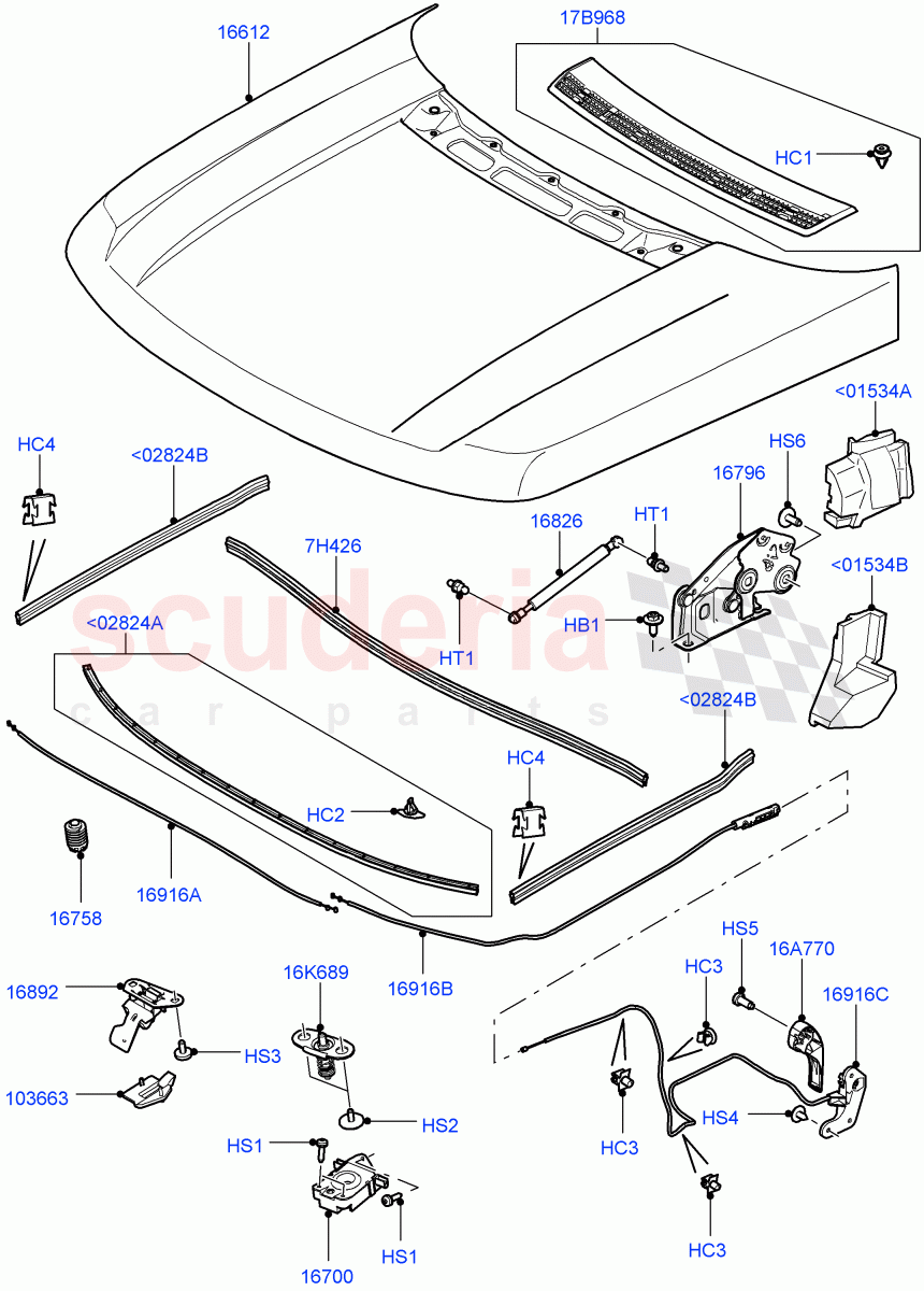 Hood And Related Parts((V)FROMAA000001) of Land Rover Land Rover Range Rover (2010-2012) [5.0 OHC SGDI SC V8 Petrol]