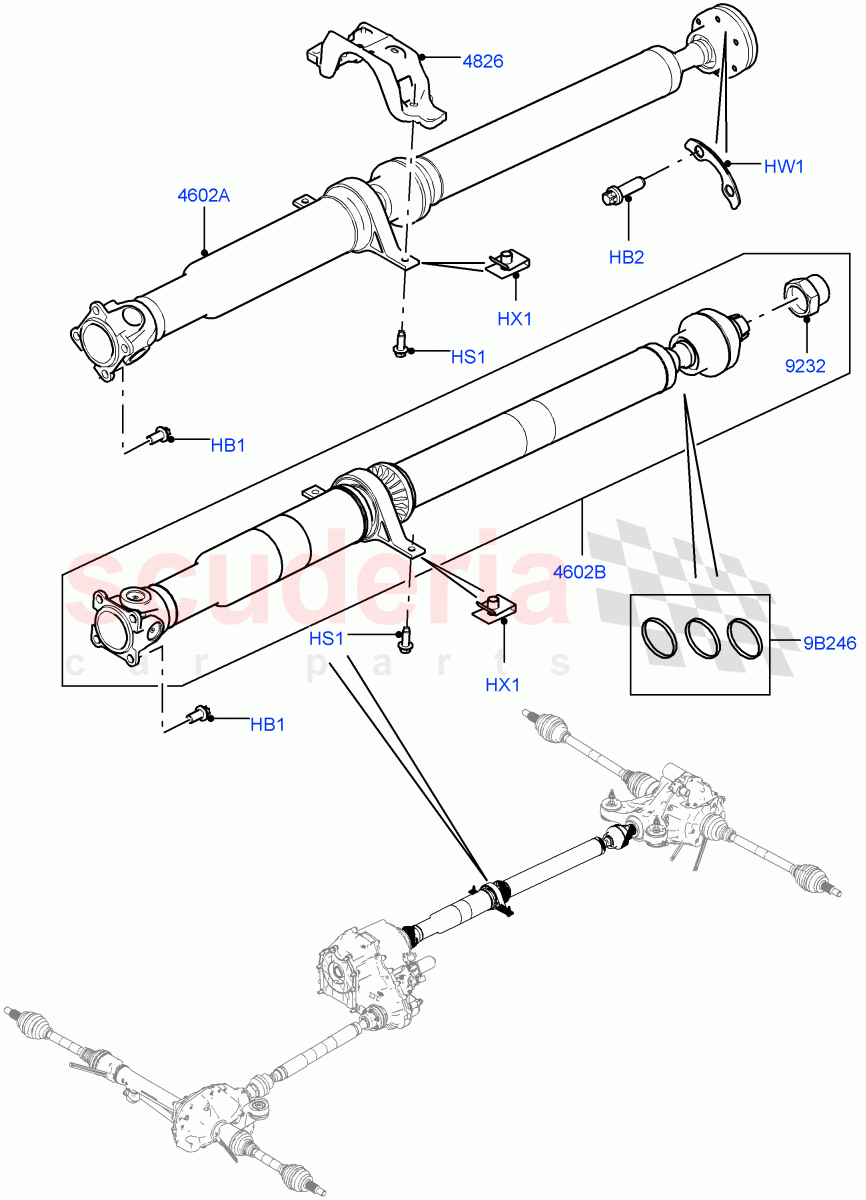 Drive Shaft - Rear Axle Drive(Propshaft)((V)TOGA999999) of Land Rover Land Rover Range Rover (2012-2021) [5.0 OHC SGDI SC V8 Petrol]