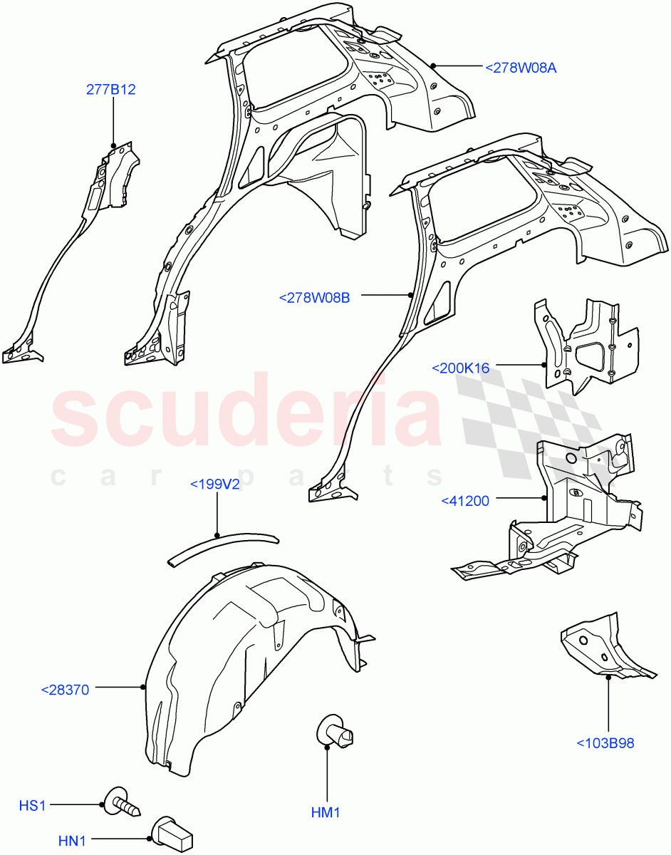 Side Panels - Inner(Rear)((V)TO9A999999) of Land Rover Land Rover Range Rover Sport (2005-2009) [3.6 V8 32V DOHC EFI Diesel]