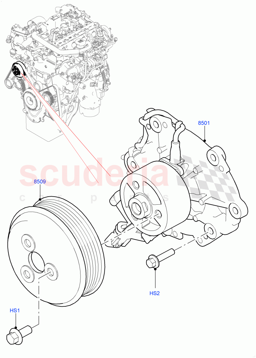 Water Pump(Solihull Plant Build)(2.0L I4 Mid DOHC AJ200 Petrol,2.0L I4 High DOHC AJ200 Petrol,2.0L AJ200P Hi PHEV)((V)FROMHA000001) of Land Rover Land Rover Discovery 5 (2017+) [2.0 Turbo Petrol AJ200P]