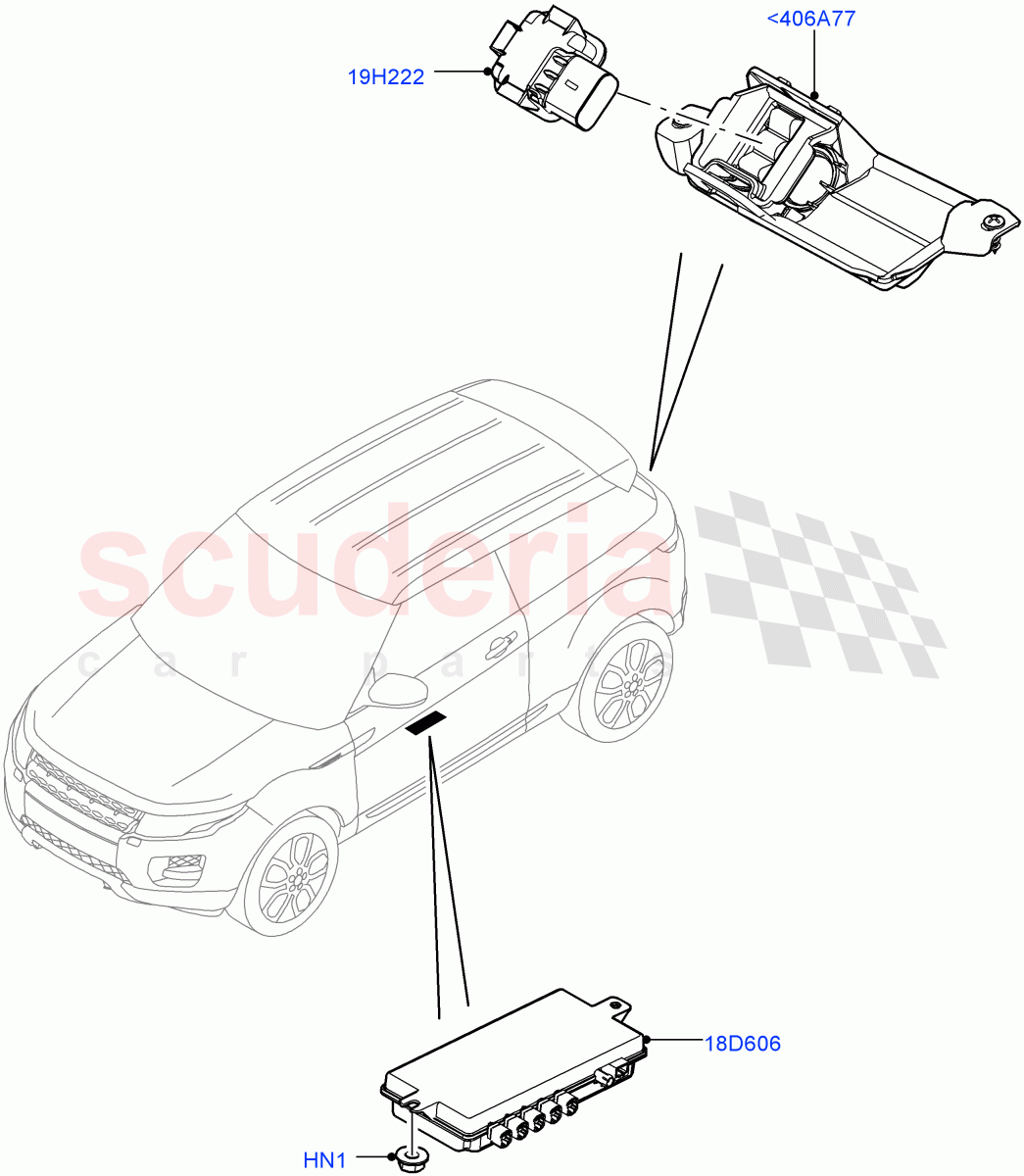 Camera Equipment(Itatiaia (Brazil),Rear View Camera-Fixed)((V)FROMGT000001) of Land Rover Land Rover Range Rover Evoque (2012-2018) [2.0 Turbo Diesel]