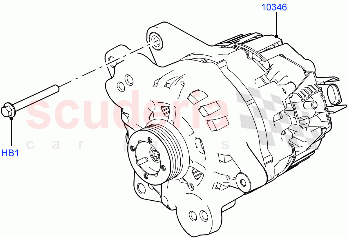 Alternator And Mountings(2.0L AJ200P Hi PHEV)((V)FROMMA000001) of Land Rover Land Rover Range Rover Velar (2017+) [3.0 DOHC GDI SC V6 Petrol]