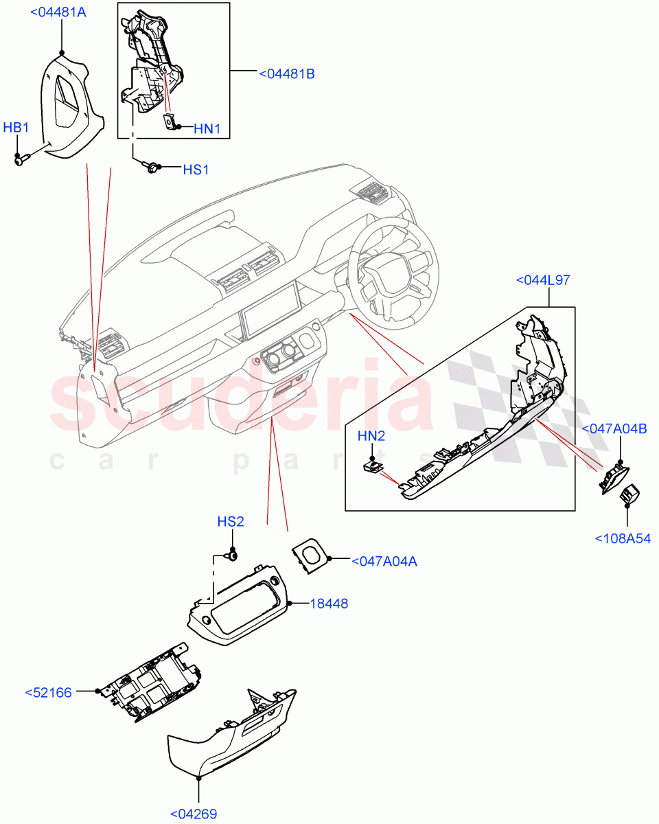 Instrument Panel(Lower, External Components) of Land Rover Land Rover Defender (2020+) [2.0 Turbo Petrol AJ200P]