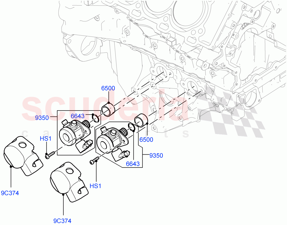Fuel Injection Pump-Engine Mounted (5.0L OHC SGDI SC V8 Petrol - AJ133, 5.0 Petrol AJ133 DOHC CDA, 5.0L P AJ133 DOHC CDA S/C Enhanced) ((V) FROMAA000001) of Land Rover Land Rover Range Rover Sport (2014+) [5.0 OHC SGDI SC V8 Petrol]