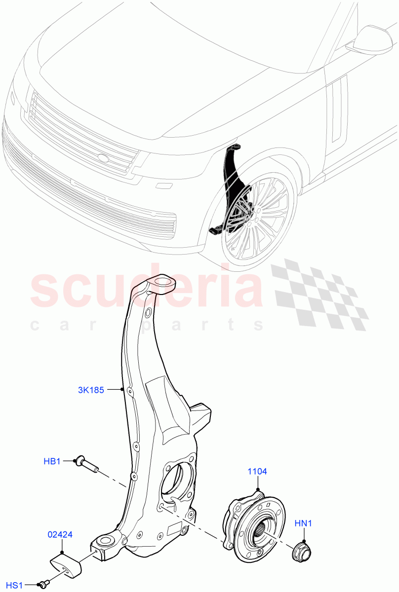 Front Knuckle And Hub of Land Rover Land Rover Range Rover (2022+) [4.4 V8 Turbo Petrol NC10]